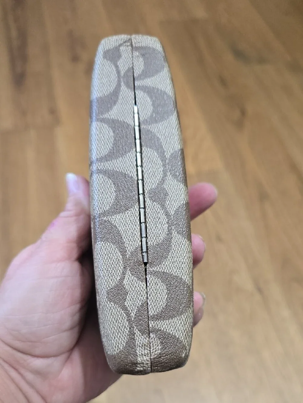 COACH Brown Signature Monogram Eyewear Case